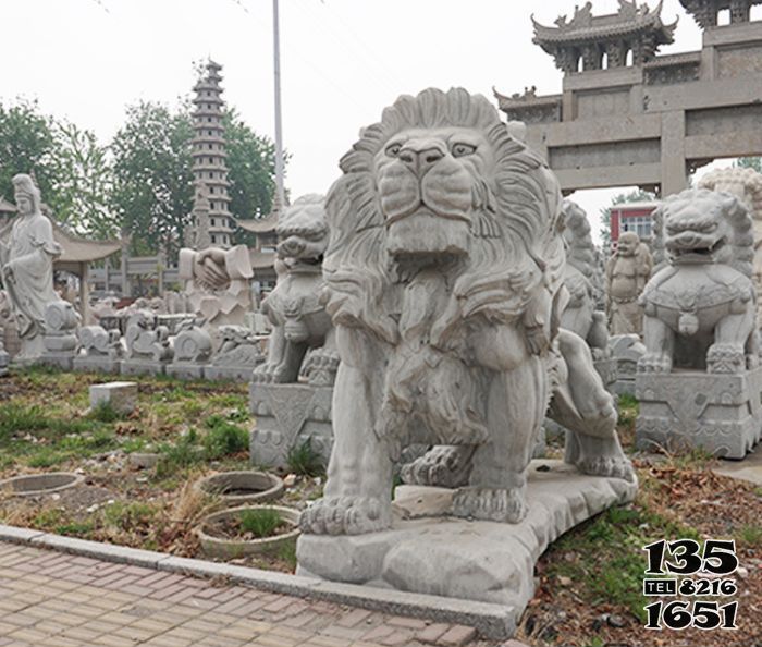 獅子雕塑-戶外大理石石雕大型獅子雕塑 獅子雕塑-戶外大理石石雕大型獅子雕塑高清圖片