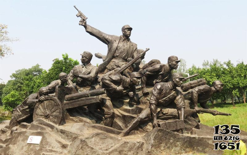 八路軍雕塑-公園仿真景觀銅雕八路軍雕塑 八路軍雕塑-公園仿真景觀銅雕八路軍雕塑高清圖片