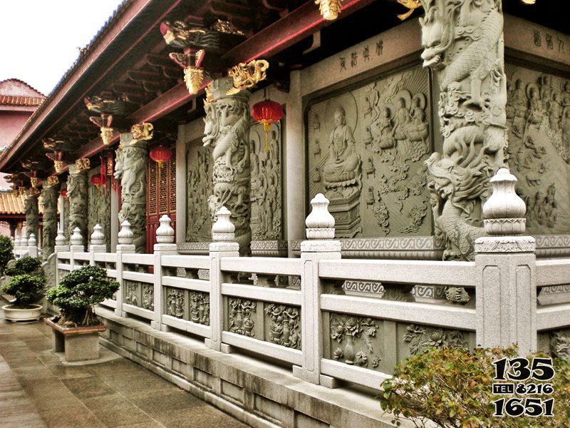 欄桿欄板雕塑-寺院景區文物花崗巖石柱欄桿 欄桿欄板雕塑-寺院景區文物花崗巖石柱欄桿