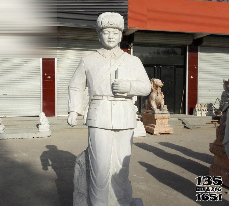 雷鋒雕塑-校園楷模雷鋒大理石站立式雕塑 雷鋒雕塑-校園楷模雷鋒大理石站立式雕塑高清圖片