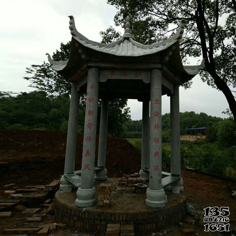 涼亭雕塑-村莊戶外廣場擺放青石仿古休閑涼亭雕塑 涼亭雕塑-村莊戶外廣場擺放青石仿古休閑涼亭雕塑高清圖片