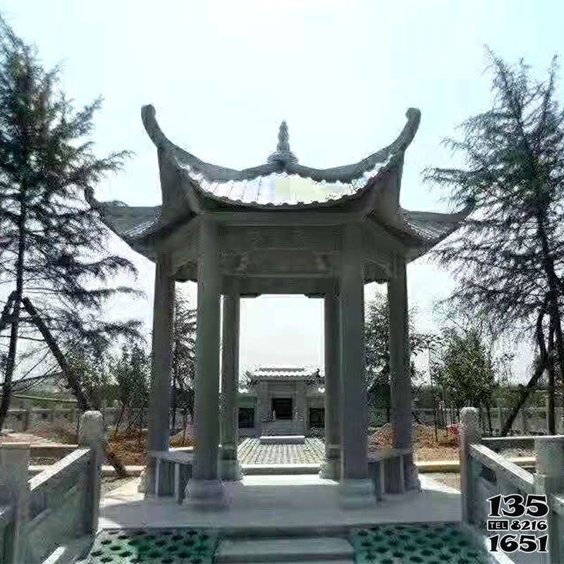 涼亭雕塑-中式園林裝飾擺放仿古青石涼亭雕塑 涼亭雕塑-中式園林裝飾擺放仿古青石涼亭雕塑高清圖片