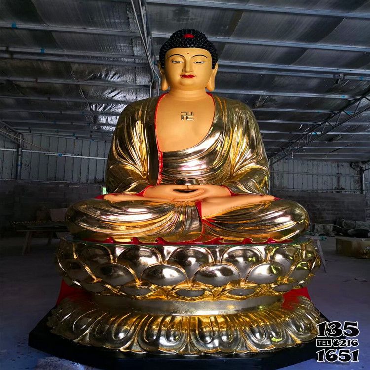 三寶佛雕塑-大型不銹鋼噴金烤漆寺廟三寶佛雕塑 三寶佛雕塑-大型不銹鋼噴金烤漆寺廟三寶佛雕塑高清圖片