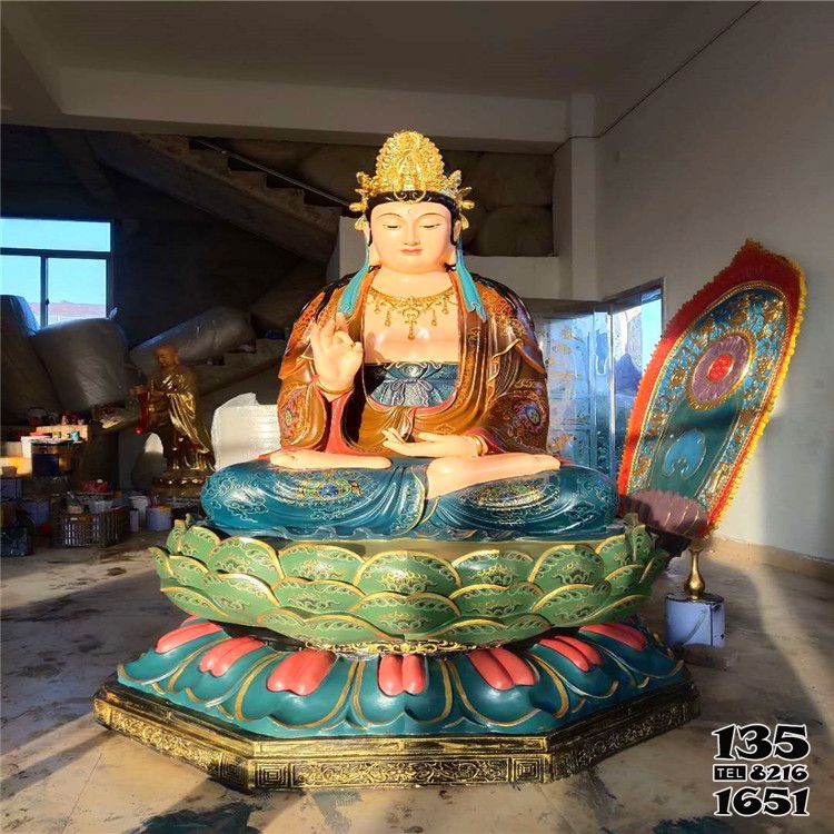 三圣雕塑-玻璃鋼彩繪坐在蓮花上的三圣雕塑 三圣雕塑-玻璃鋼彩繪坐在蓮花上的三圣雕塑高清圖片