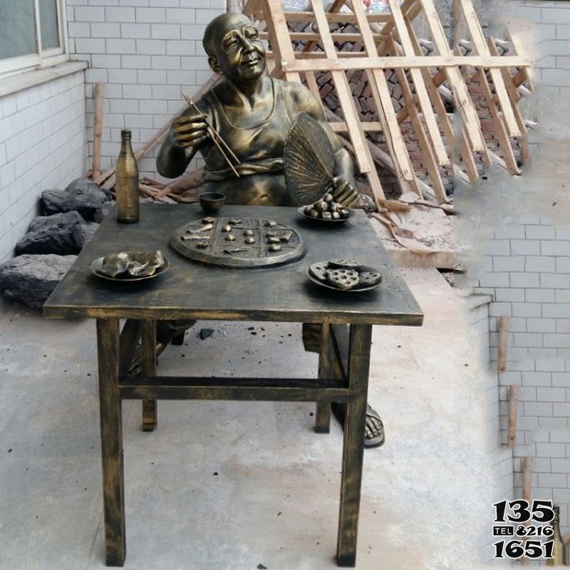 桌椅雕塑-飯店門口擺放吃飯人物不銹鋼仿銅雕塑 桌椅雕塑-飯店門口擺放吃飯人物不銹鋼仿銅雕塑