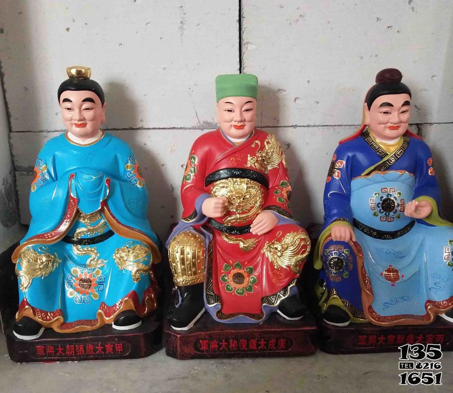60太歲甲子雕塑-玻璃鋼彩繪寺廟供奉太歲雕塑 60太歲甲子雕塑-玻璃鋼彩繪寺廟供奉太歲雕塑高清圖片