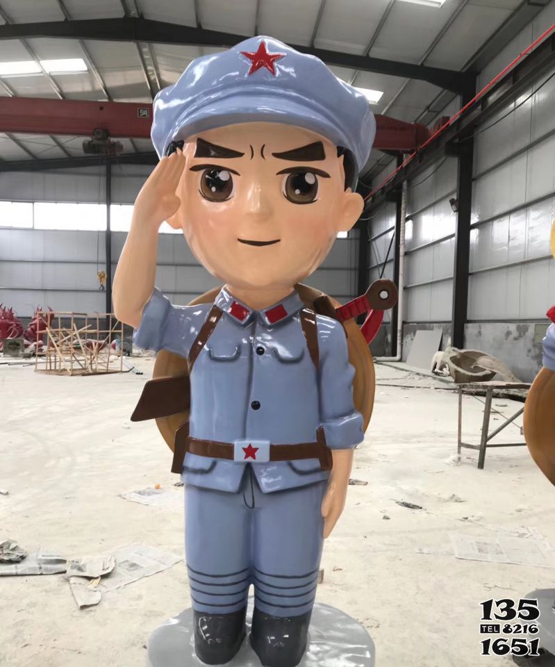 八路軍雕塑-玻璃鋼彩繪敬禮的小八路軍雕塑 八路軍雕塑-玻璃鋼彩繪敬禮的小八路軍雕塑