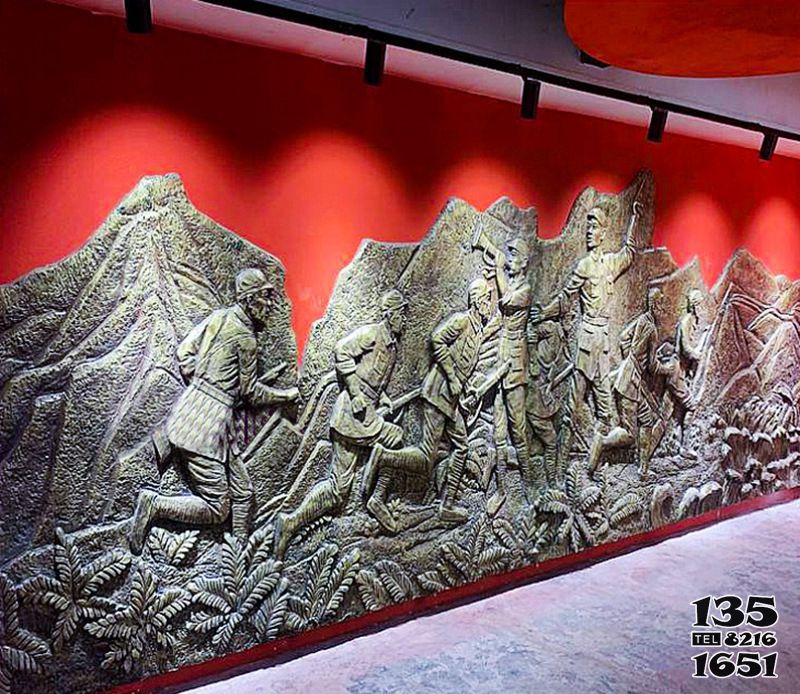 八路軍雕塑-不銹鋼仿銅浮雕八路軍雕塑 八路軍雕塑-不銹鋼仿銅浮雕八路軍雕塑高清圖片