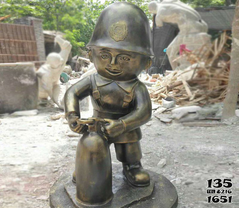 八路軍雕塑-公園銅雕小八路軍人物景觀八路軍雕塑 八路軍雕塑-公園銅雕小八路軍人物景觀八路軍雕塑高清圖片