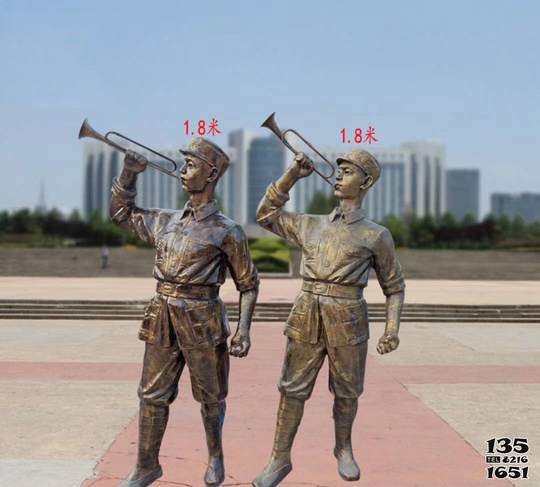八路軍雕塑-景區(qū)吹號角的銅鑄八路軍雕塑 八路軍雕塑-景區(qū)吹號角的銅鑄八路軍雕塑高清圖片