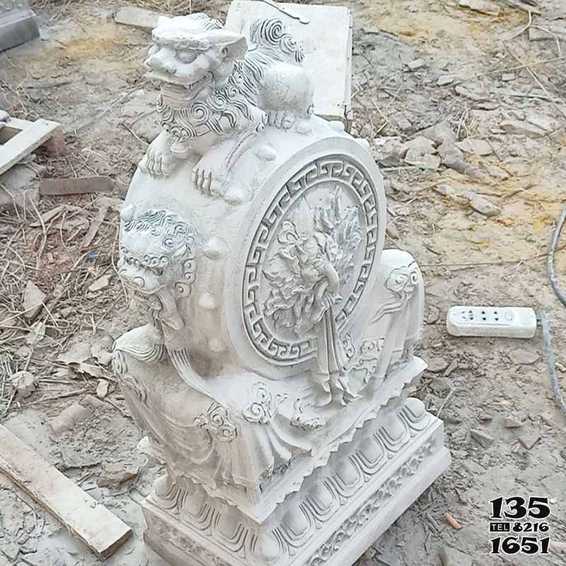 抱鼓石門墩雕塑-大理石別致的石雕雕塑抱鼓石 抱鼓石門墩雕塑-大理石別致的石雕雕塑抱鼓石高清圖片