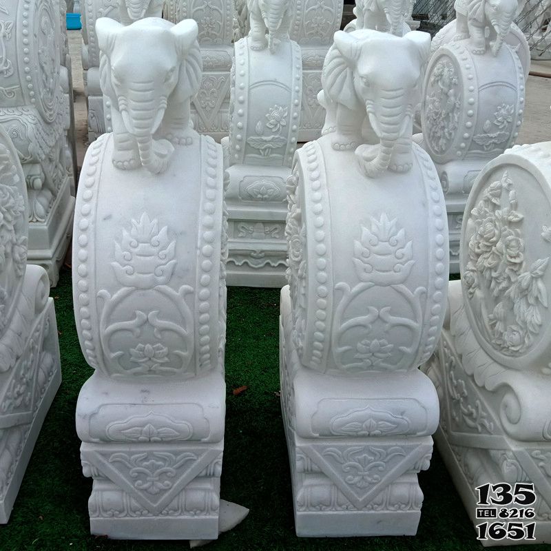 抱鼓石門墩雕塑-漢白玉吉祥小象別墅門口擺放抱鼓石仿古雕刻 抱鼓石門墩雕塑-漢白玉吉祥小象別墅門口擺放抱鼓石仿古雕刻高清圖片