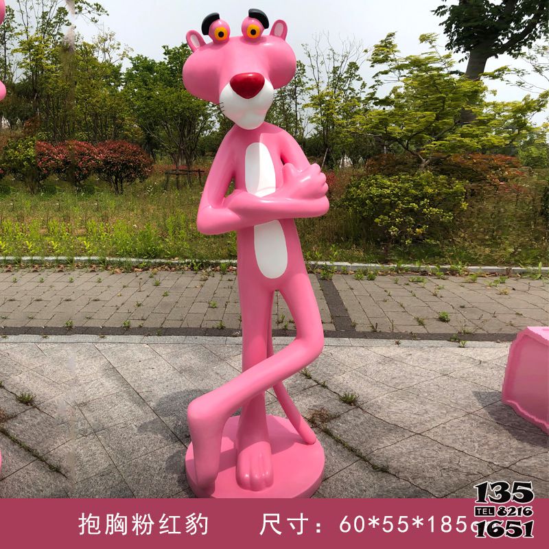 豹子雕塑-公園站立中的粉紅豹玻璃鋼創(chuàng)意雕塑 豹子雕塑-公園站立中的粉紅豹玻璃鋼創(chuàng)意雕塑高清圖片