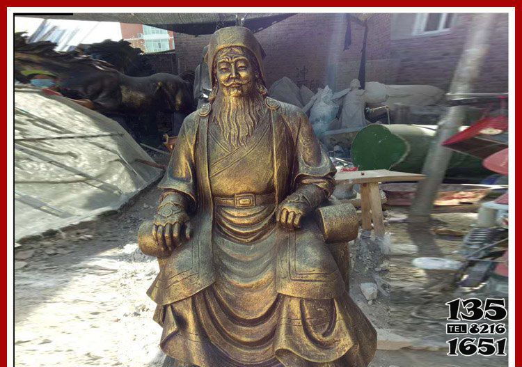 成吉思汗雕塑-花園坐式銅雕成吉思汗雕塑 成吉思汗雕塑-花園坐式銅雕成吉思汗雕塑高清圖片