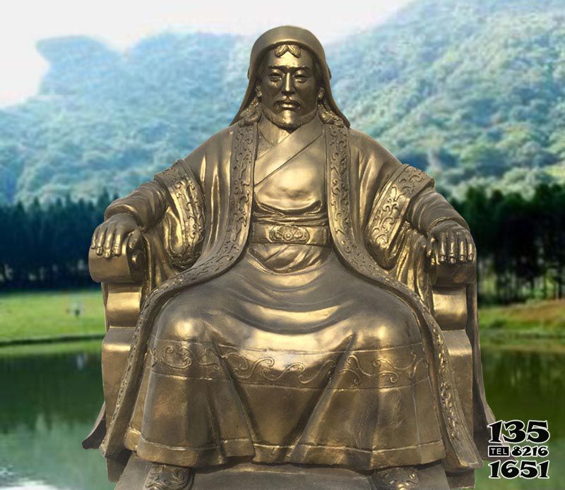 成吉思汗雕塑-古代名人銅雕坐著的成吉思汗雕塑 成吉思汗雕塑-古代名人銅雕坐著的成吉思汗雕塑高清圖片