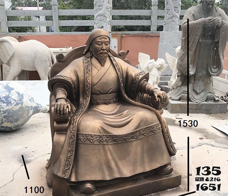 成吉思汗雕塑-景區(qū)坐著的銅雕成吉思汗雕塑 成吉思汗雕塑-景區(qū)坐著的銅雕成吉思汗雕塑高清圖片