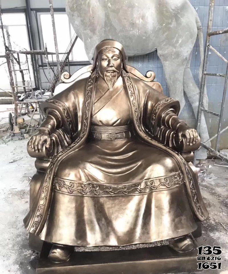 成吉思汗雕塑-歷史人物銅雕坐著的成吉思汗雕塑 成吉思汗雕塑-歷史人物銅雕坐著的成吉思汗雕塑高清圖片