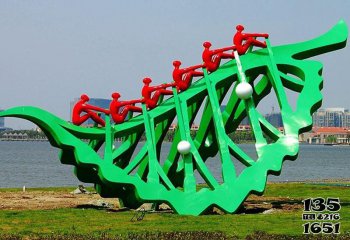 船雕塑-城市公園擺放鏤空創意劃船不銹鋼船雕塑