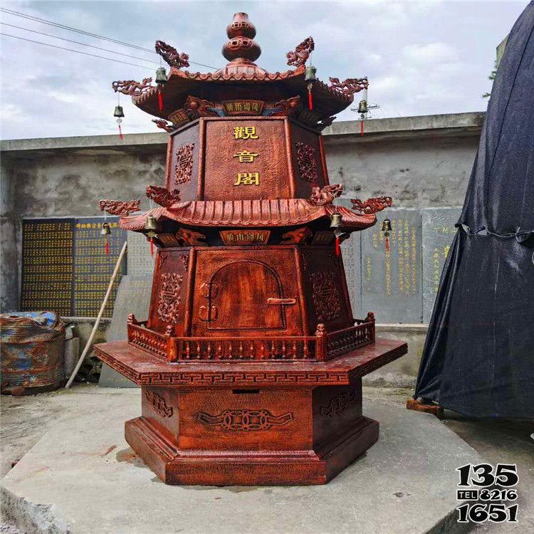 佛塔雕塑-寺院擺放二層浮雕紅銅鈴鐺佛塔雕塑 佛塔雕塑-寺院擺放二層浮雕紅銅鈴鐺佛塔雕塑高清圖片