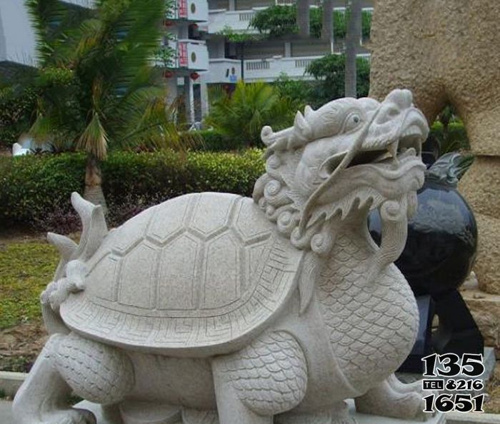龍龜雕塑-公園里擺放的漢白玉雕塑創意龍龜雕塑 龍龜雕塑-公園里擺放的漢白玉雕塑創意龍龜雕塑高清圖片