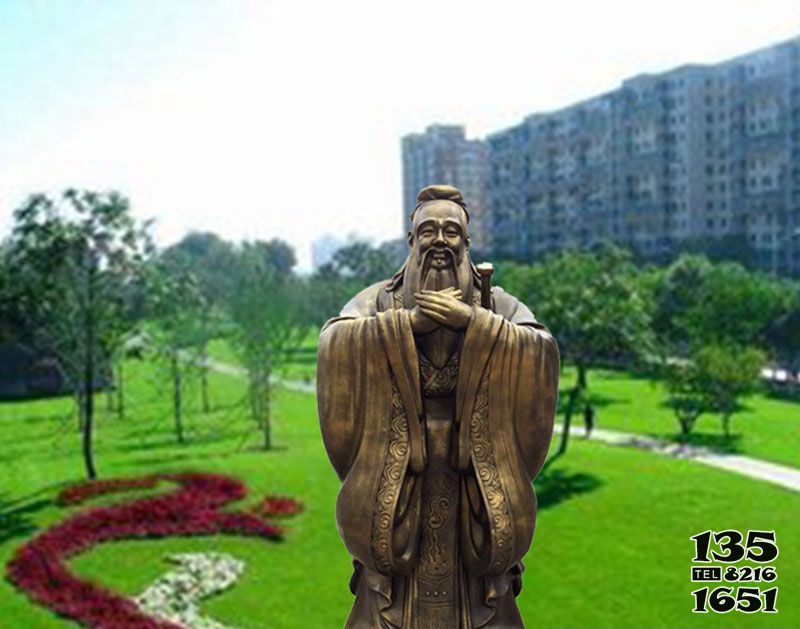 孔子雕塑-學校行禮銅雕孔子雕塑 孔子雕塑-學校行禮銅雕孔子雕塑高清圖片