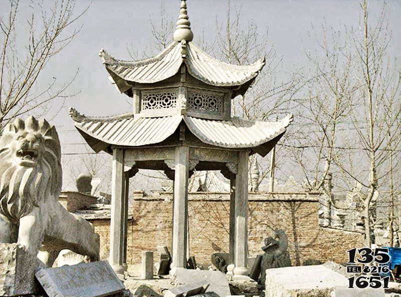 涼亭雕塑-花崗巖雙層鏤空仿古建庭院涼亭裝飾擺件雕塑 涼亭雕塑-花崗巖雙層鏤空仿古建庭院涼亭裝飾擺件雕塑高清圖片