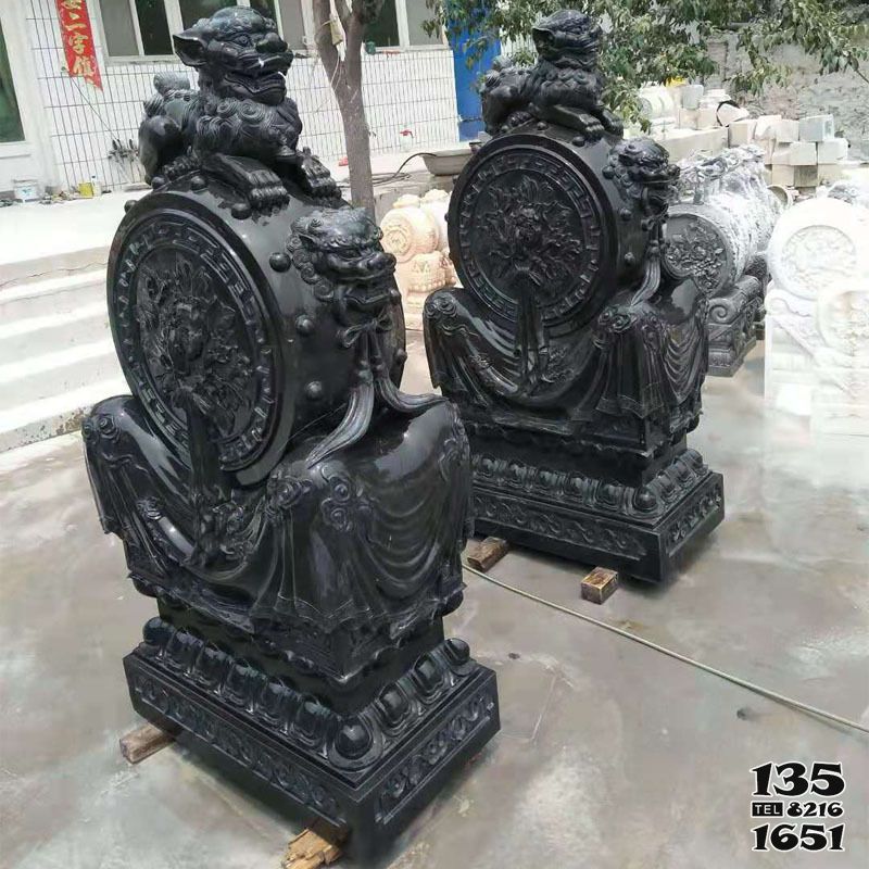 抱鼓石門墩雕塑-花崗巖庭院門墩抱鼓石 一對別墅庭院門口擺件 抱鼓石門墩雕塑-花崗巖庭院門墩抱鼓石 一對別墅庭院門口擺件高清圖片