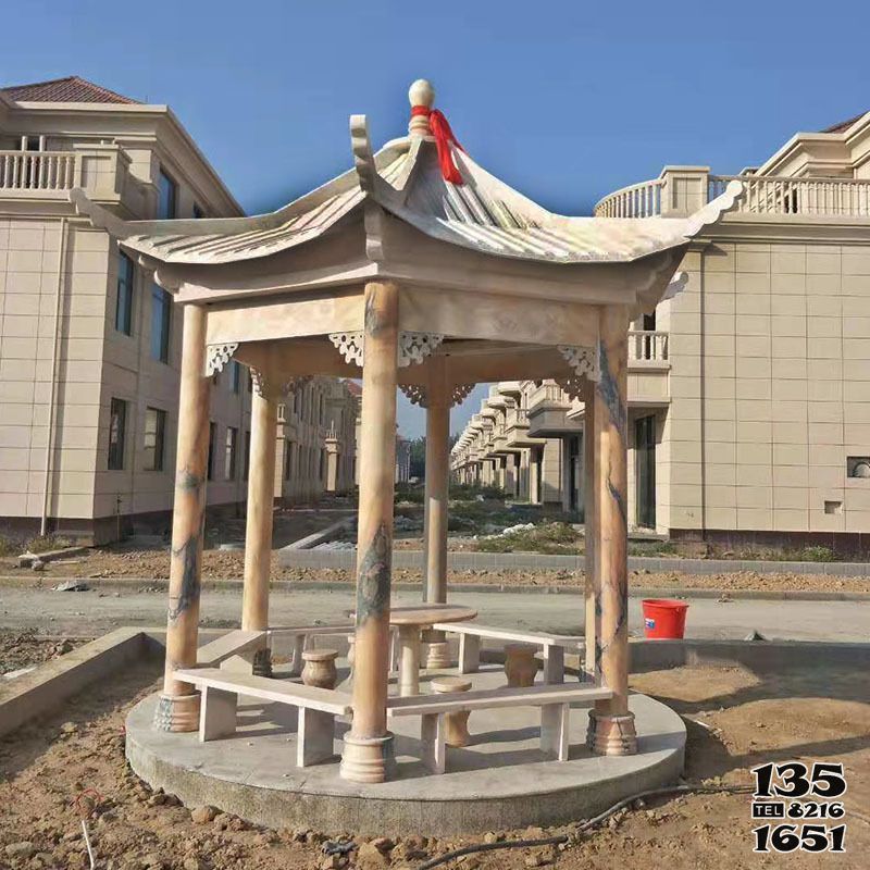 涼亭雕塑-園林景觀花崗巖六角仿古建休閑涼亭雕塑 涼亭雕塑-園林景觀花崗巖六角仿古建休閑涼亭雕塑高清圖片