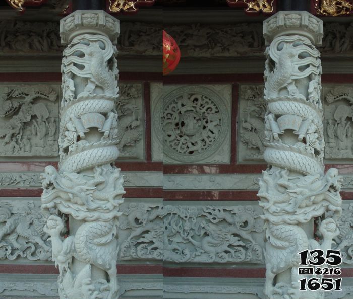 龍柱雕塑-寺廟景區(qū)大殿門(mén)前大理石龍柱石雕 龍柱雕塑-寺廟景區(qū)大殿門(mén)前大理石龍柱石雕高清圖片