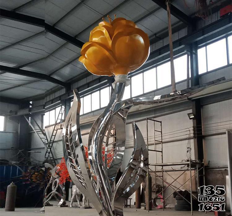 玫瑰花雕塑-廣場大型不銹鋼玫瑰花雕塑 玫瑰花雕塑-廣場大型不銹鋼玫瑰花雕塑高清圖片