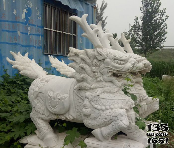 麒麟雕塑-庭院大理石石雕鎮宅神獸貔貅雕塑 麒麟雕塑-庭院大理石石雕鎮宅神獸貔貅雕塑高清圖片