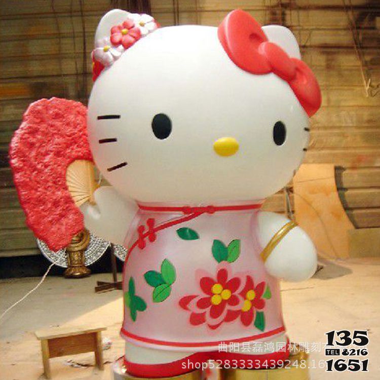 kitty貓雕塑-商場創意玻璃鋼可愛童趣彩繪kitty貓雕塑 kitty貓雕塑-商場創意玻璃鋼可愛童趣彩繪kitty貓雕塑高清圖片