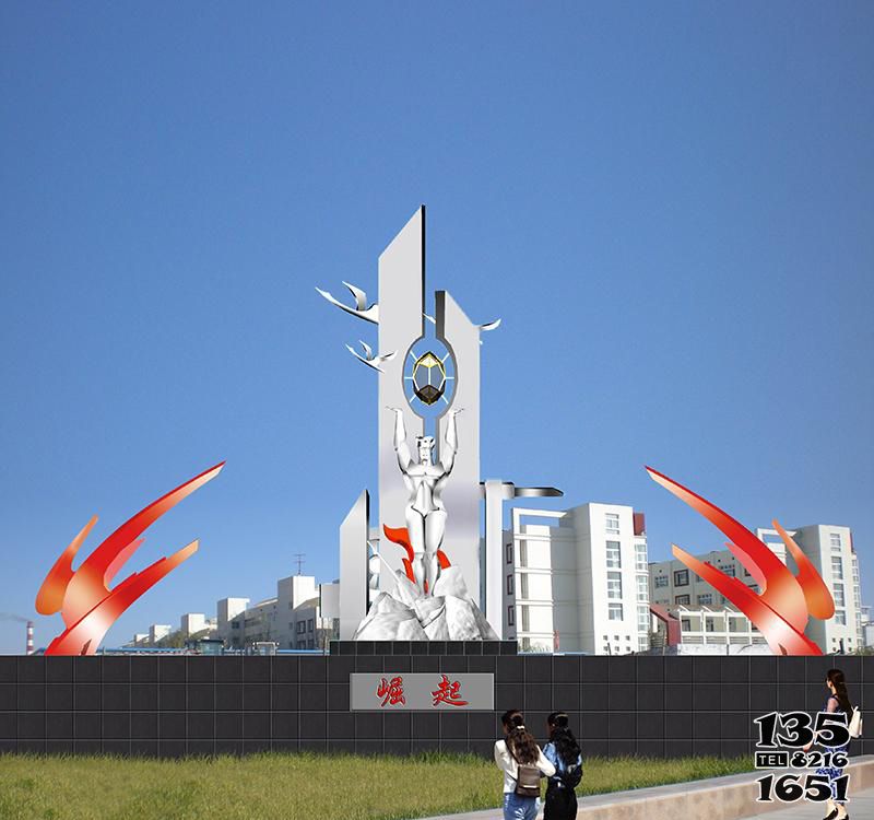 崛起雕塑-創意不銹鋼企業擺放崛起抽象雕塑 崛起雕塑-創意不銹鋼企業擺放崛起抽象雕塑高清圖片