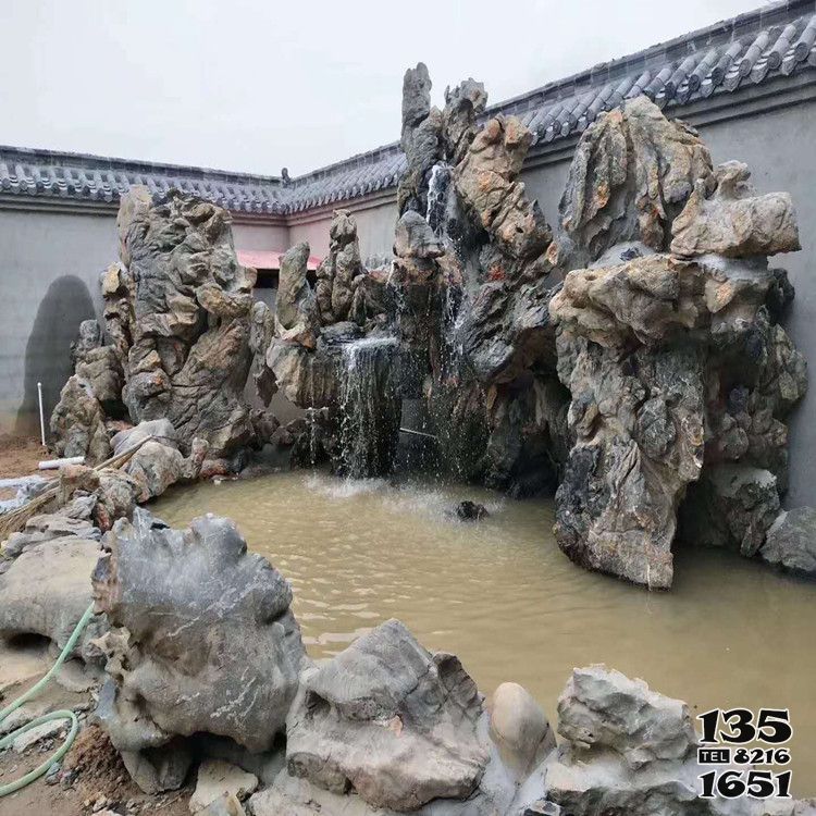 假山雕塑-中式別墅靈璧石假山園藝景觀 假山雕塑-中式別墅靈璧石假山園藝景觀