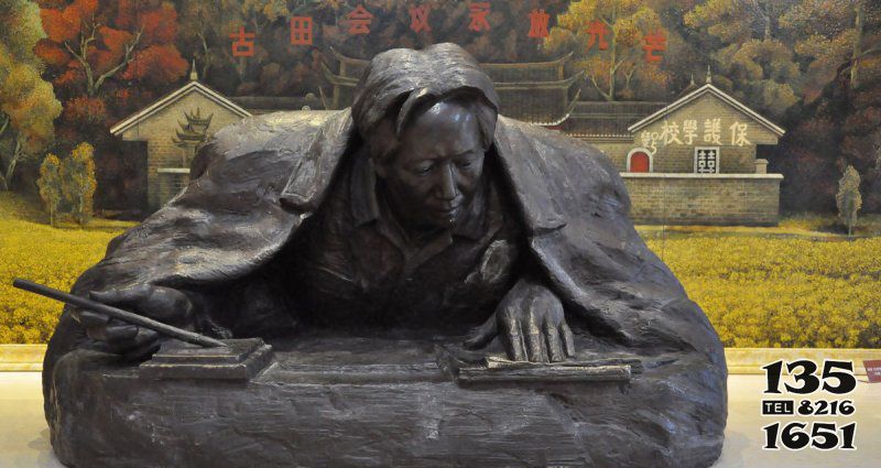 毛澤東雕塑-室內銅雕寫字的毛澤東雕塑 毛澤東雕塑-室內銅雕寫字的毛澤東雕塑高清圖片