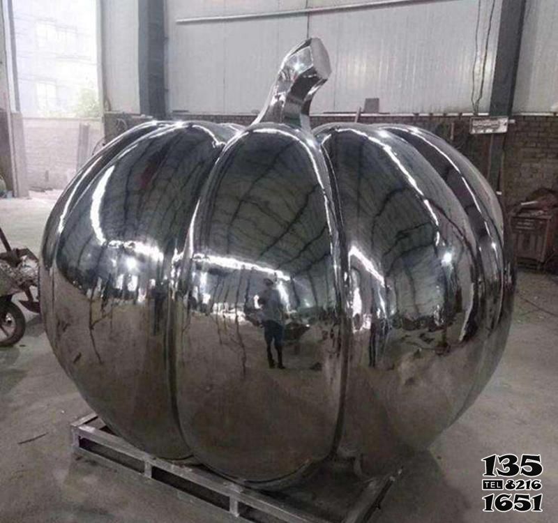 南瓜雕塑-不銹鋼鏡面蔬菜南瓜雕塑 南瓜雕塑-不銹鋼鏡面蔬菜南瓜雕塑高清圖片
