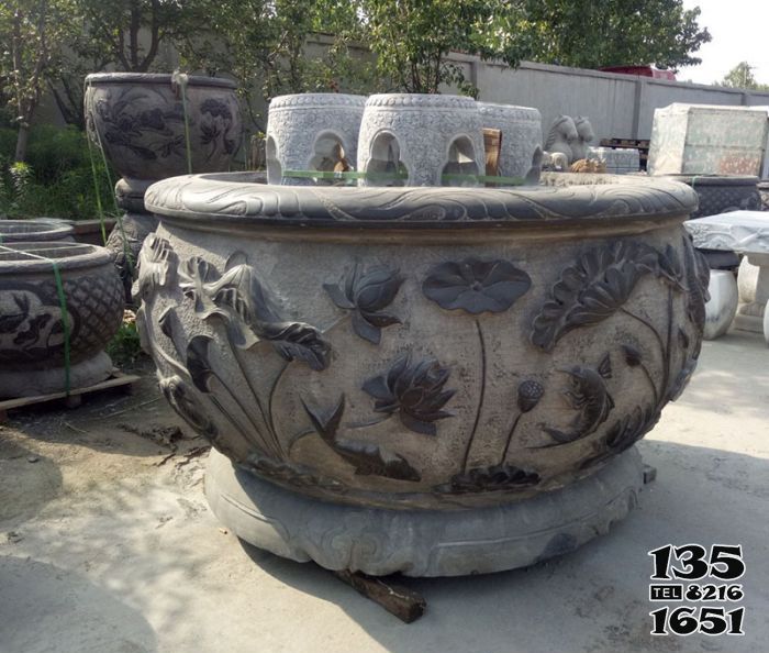 缸雕塑-庭院景觀仿古石雕水缸雕塑 缸雕塑-庭院景觀仿古石雕水缸雕塑高清圖片