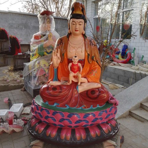 觀音雕塑-寺廟玻璃鋼彩繪送子觀音雕塑 觀音雕塑-寺廟玻璃鋼彩繪送子觀音雕塑高清圖片