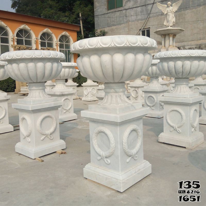 花盆雕塑-校園城堡漢白玉石雕歐式花盆雕塑 花盆雕塑-校園城堡漢白玉石雕歐式花盆雕塑