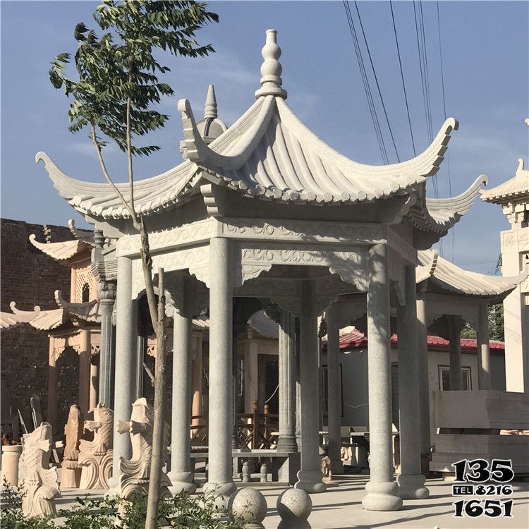 涼亭雕塑-仿古建單層中式庭院擺放涼亭雕塑 涼亭雕塑-仿古建單層中式庭院擺放涼亭雕塑高清圖片