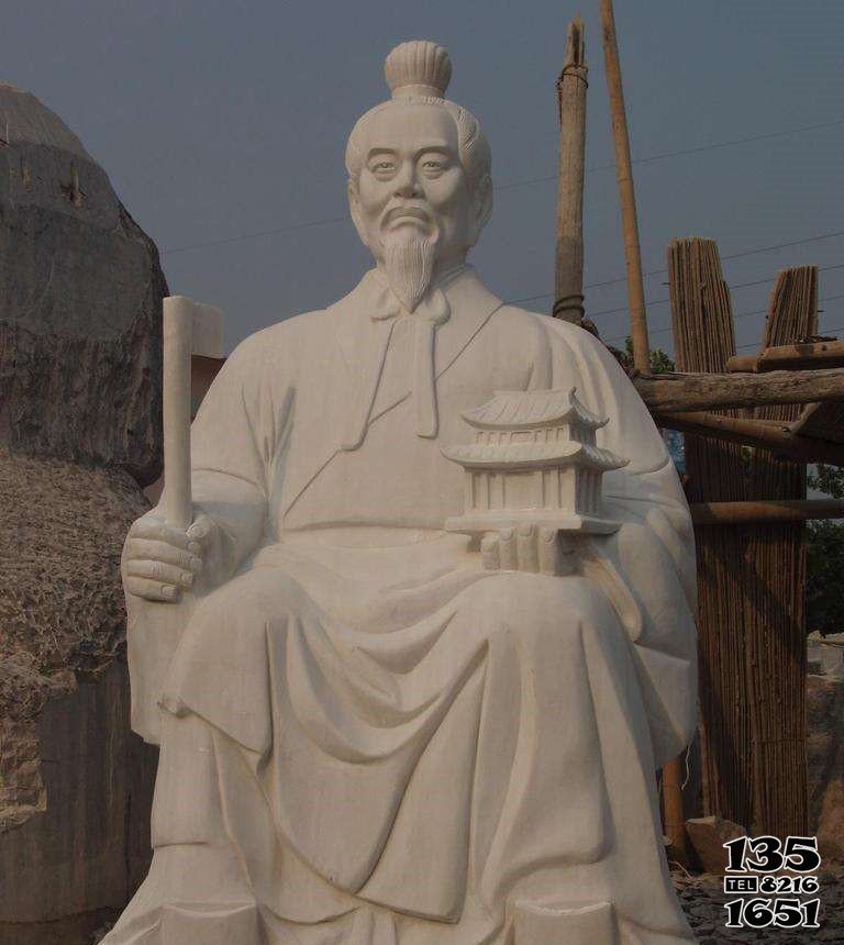 魯班雕塑-小區花園擺放大理石魯班浮雕石雕 魯班雕塑-小區花園擺放大理石魯班浮雕石雕高清圖片