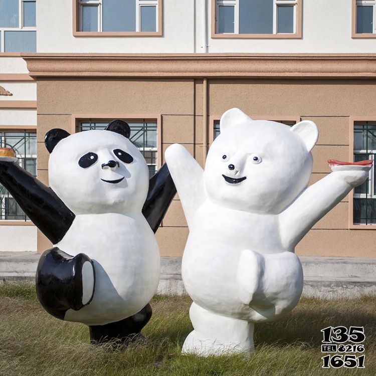 熊貓雕塑-學院廣場手拉手玩耍玻璃鋼熊貓雕塑 熊貓雕塑-學院廣場手拉手玩耍玻璃鋼熊貓雕塑