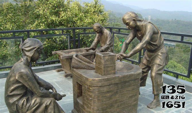 茶雕塑-廣場銅雕女子烘茶的人物景觀茶雕塑 茶雕塑-廣場銅雕女子烘茶的人物景觀茶雕塑高清圖片