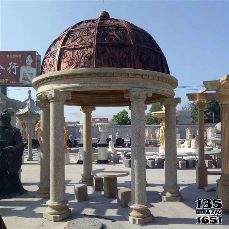 涼亭雕塑-花崗巖鑄銅圓頂花園廣場擺放歐式?jīng)鐾さ袼?><p>專業(yè)的花崗巖鑄銅涼亭雕塑對于石雕涼亭的質(zhì)量考量包括很多方面的內(nèi)容,比如:顏色的搭配、材料的情況、制作的細節(jié)是否完美、連接處是否牢固等,這些都是需要注意的問題,高質(zhì)量的產(chǎn)品才能經(jīng)受住環(huán)境的考驗,才能有良好的使用效果。花崗巖歐式?jīng)鐾さ袼芩鶓玫降牡胤酱蠖鄶?shù)是旅游景點和人工游玩欣賞的風景較為優(yōu)美的環(huán)境,那么這里平常也是人們喜歡光顧、修身養(yǎng)性、賞玩旅游的地方,這些地方更有機會聚集大量的人群,人多了,就容易發(fā)生一些意想不到的危險,像是涼亭、欄桿、走廊一些具有防護性能的園林石雕,首先要保證的便是游人的安全。</p><p>廣場歐式?jīng)鐾さ袼芘c中國的古代涼亭有著很大的區(qū)別,西方?jīng)鐾さ纳厦媸且粋€圓包造型的,涼亭圓柱上面雕刻的是西方的花紋、印跡,將西方的涼亭特色進行了非常完美的體現(xiàn),同時石雕的涼亭通體白色,更加的烘托出了西方的涼亭特色,在西方文化主題公園中是非常常見的石雕。</p></article>
<div id= 涼亭雕塑-花崗巖鑄銅圓頂花園廣場擺放歐式?jīng)鐾さ袼芨咔鍒D片