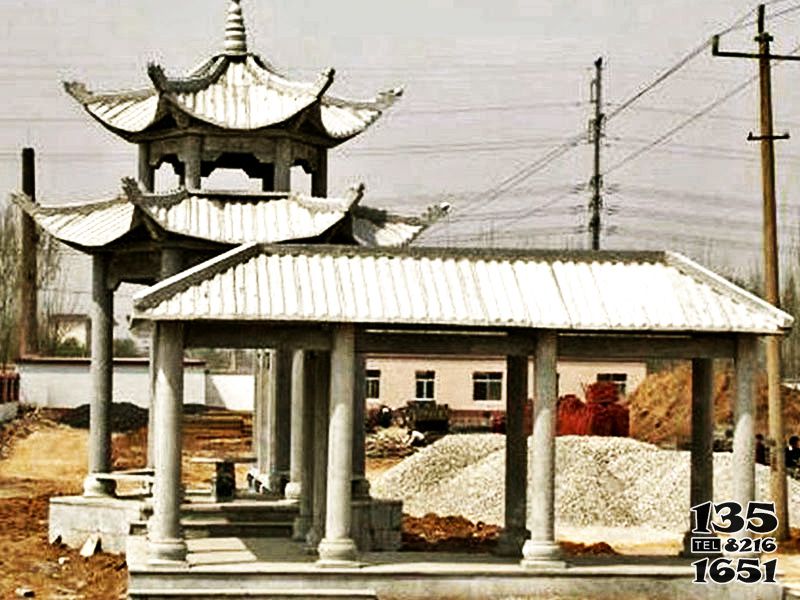 涼亭雕塑-景區簡易長廊仿古建涼亭休閑座椅雕塑 涼亭雕塑-景區簡易長廊仿古建涼亭休閑座椅雕塑高清圖片