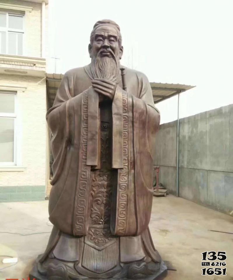 孔子雕塑-校園文化孔子玻璃鋼仿銅雕 孔子雕塑-校園文化孔子玻璃鋼仿銅雕