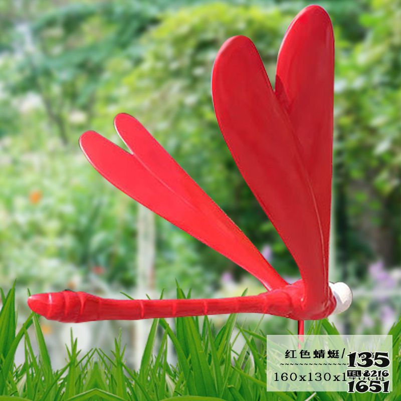 蜻蜓雕塑-景區學校紅色擺放玻璃鋼蜻蜓雕塑 蜻蜓雕塑-景區學校紅色擺放玻璃鋼蜻蜓雕塑高清圖片