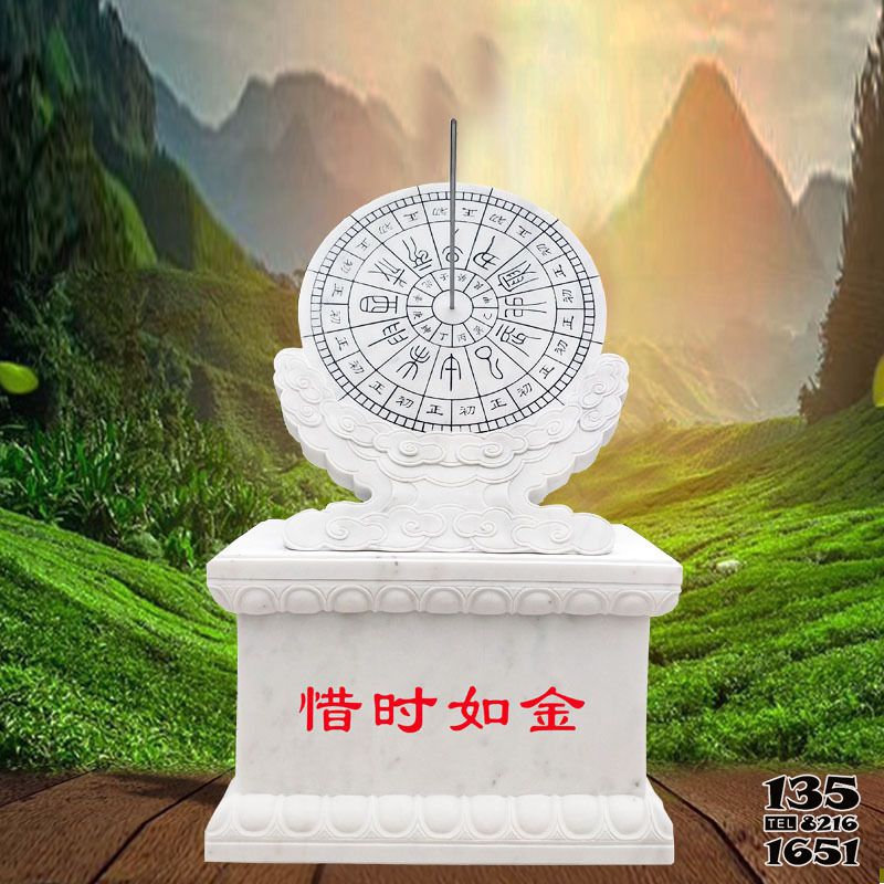 日晷雕塑-惜時如金公園漢白玉浮雕戶外景觀日晷雕塑 日晷雕塑-惜時如金公園漢白玉浮雕戶外景觀日晷雕塑高清圖片