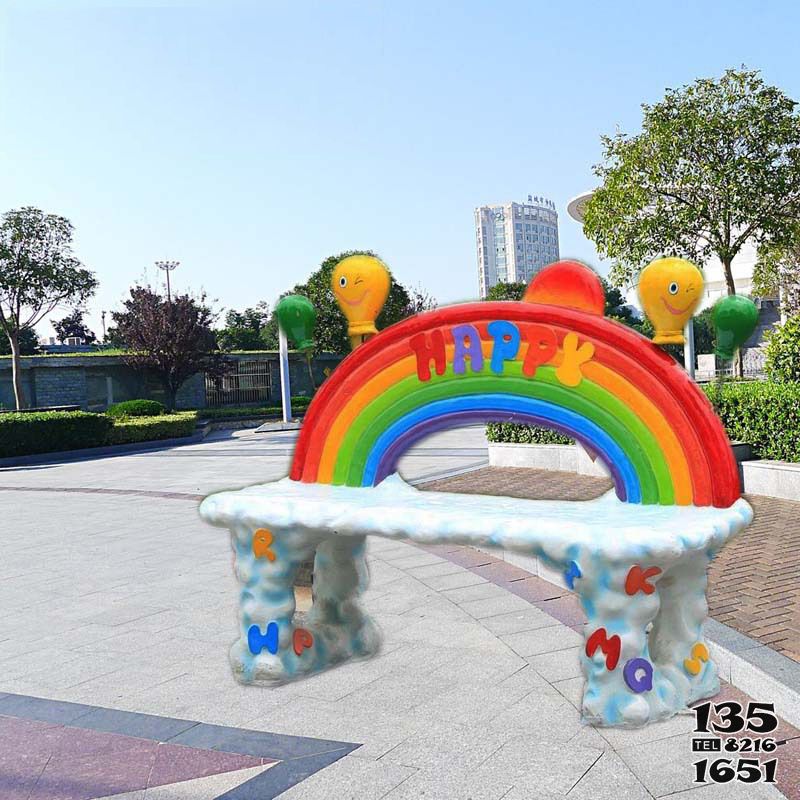 座椅雕塑-玻璃鋼彩虹座椅擺件商場房地產 座椅雕塑-玻璃鋼彩虹座椅擺件商場房地產高清圖片