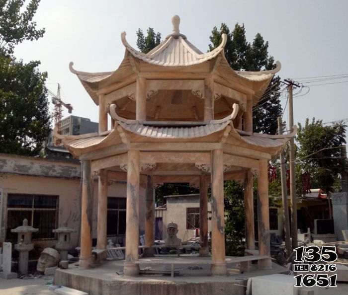 涼亭雕塑-大型園林戶外擺放晚霞紅休息座椅涼亭雕塑 涼亭雕塑-大型園林戶外擺放晚霞紅休息座椅涼亭雕塑高清圖片